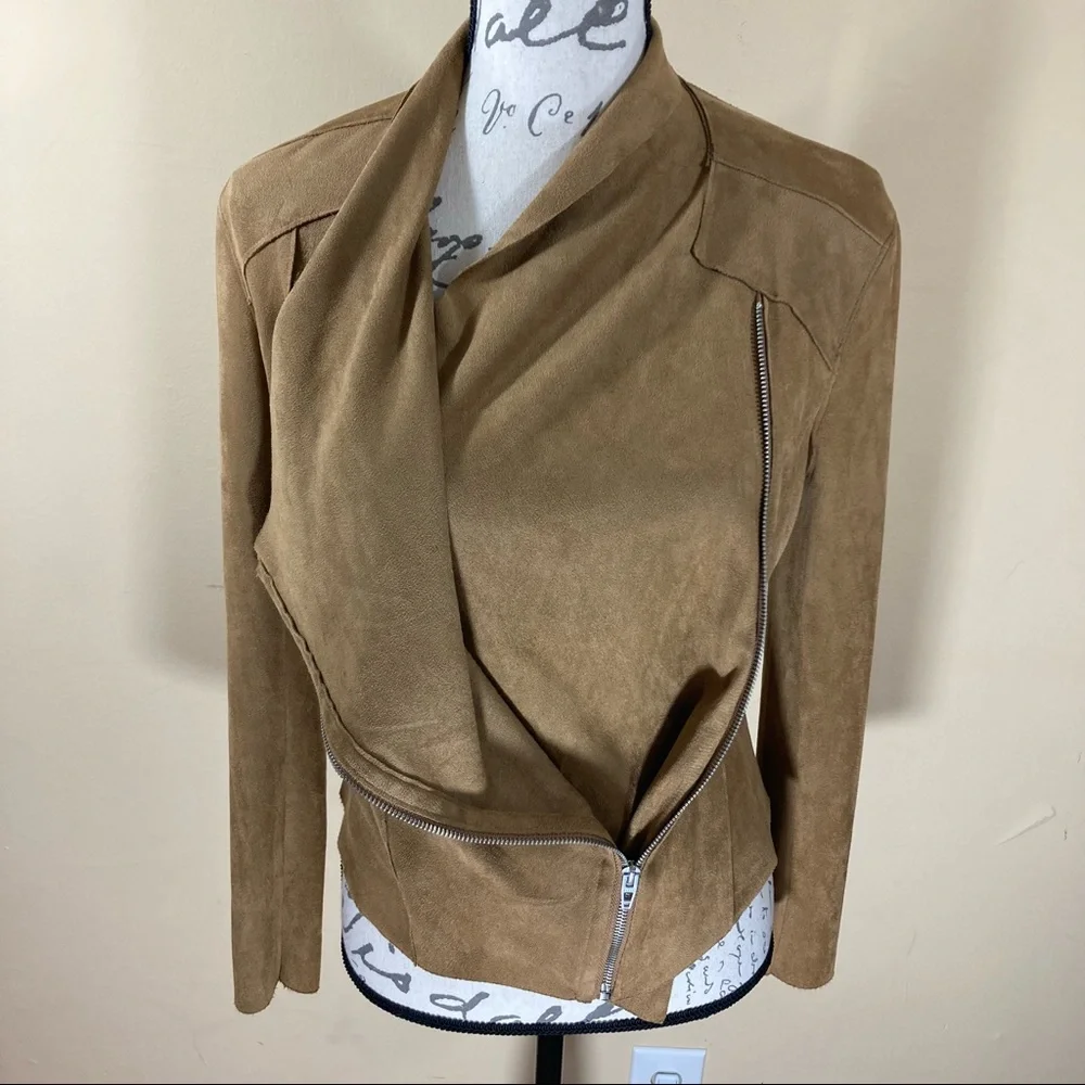 Blank NYC Drape Front Faux Suede Jacket - Picture 5 of 14